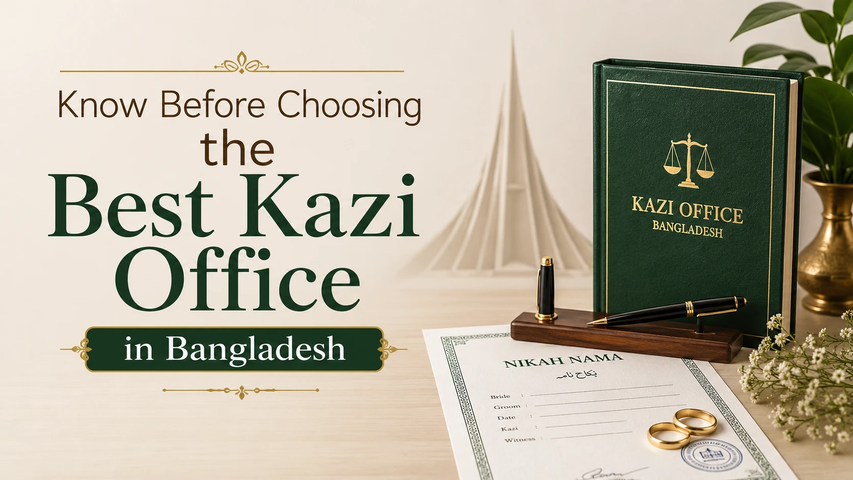 Know Before Choosing the Best Kazi Office in Bangladesh &ndash; Complete 2026 guide to selecting a reliable Kazi office for marriage registration, Nikah Nama verification, legal documentation, and Islamic marriage services in Bangladesh.